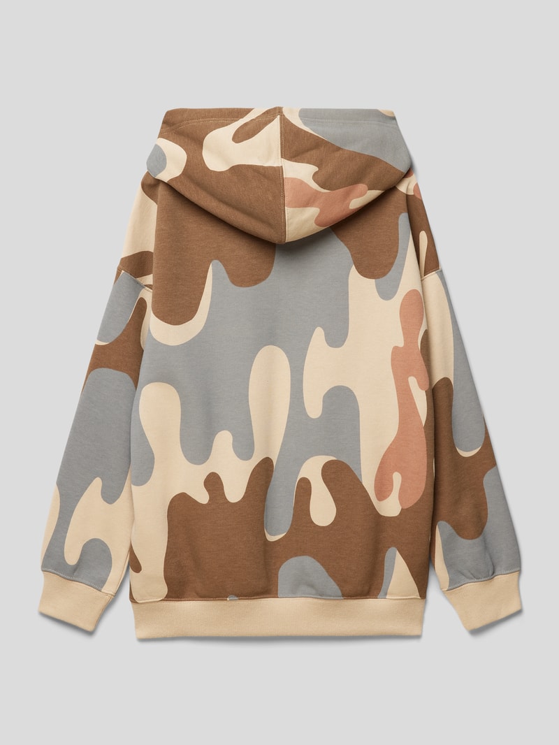 Hoodie mit Allover-Muster Modell 'Rochester' in camel