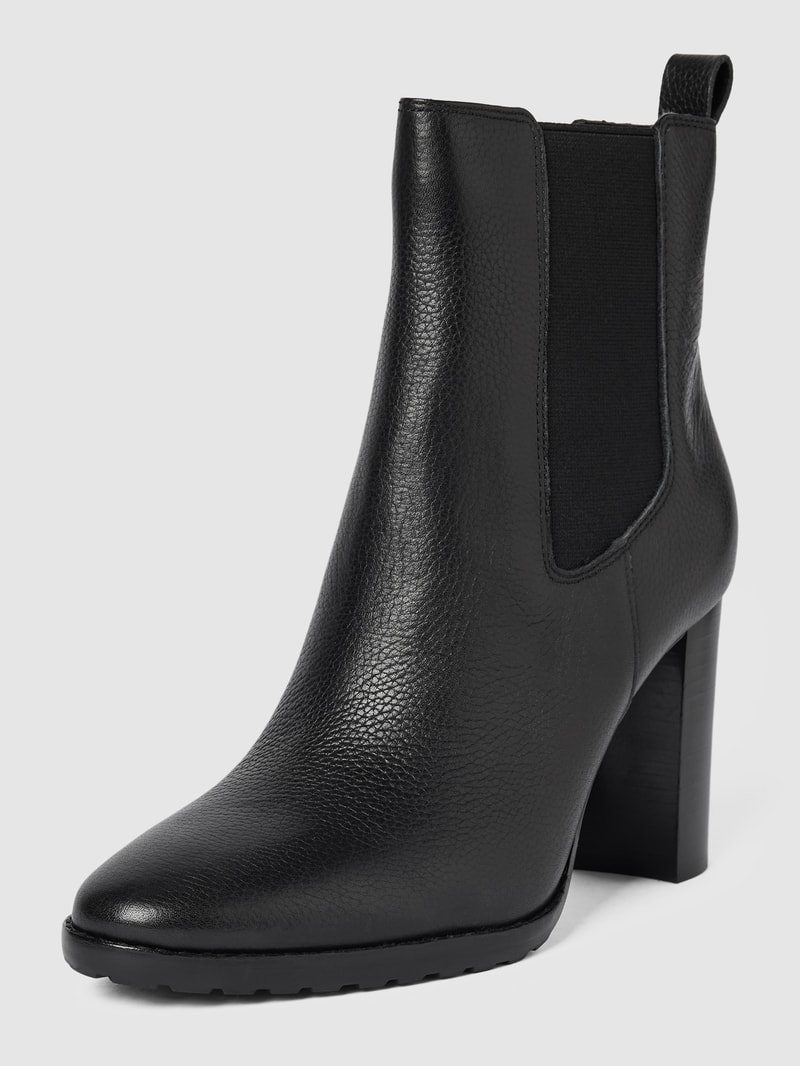Lederstiefel mit elastischem Einsatz Modell 'MYLAH' in schwarz