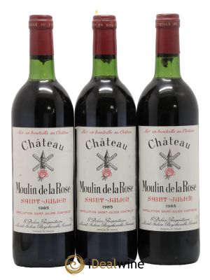 Château Moulin de la Rose Cru Bourgeois  1985 - Lot de 3 Bouteilles