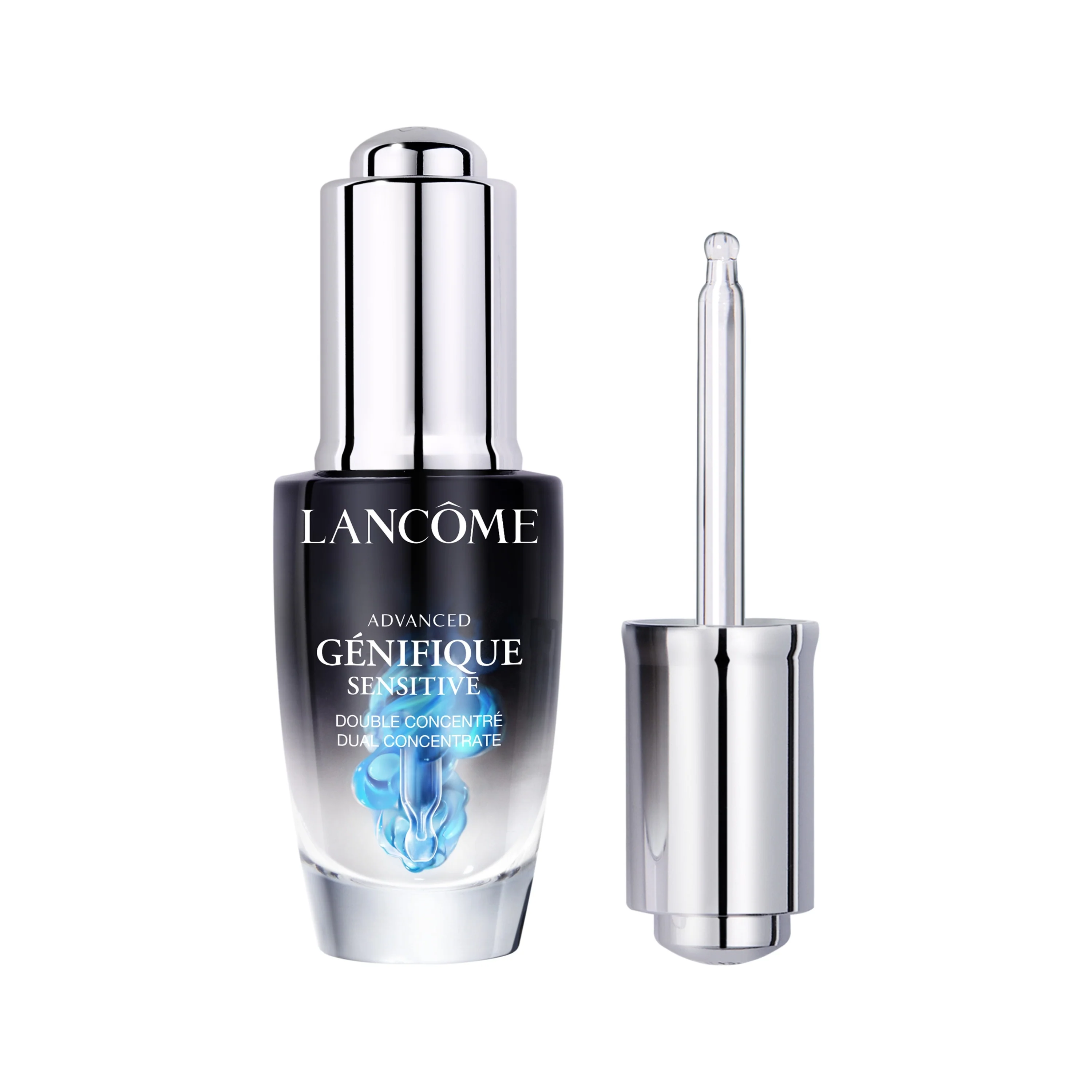 Génifique Advanced Sensitive Dual Concentrate - Antirynke ansiktsserum, Beroligende nattbehandling, Beroligende ansiktsserum