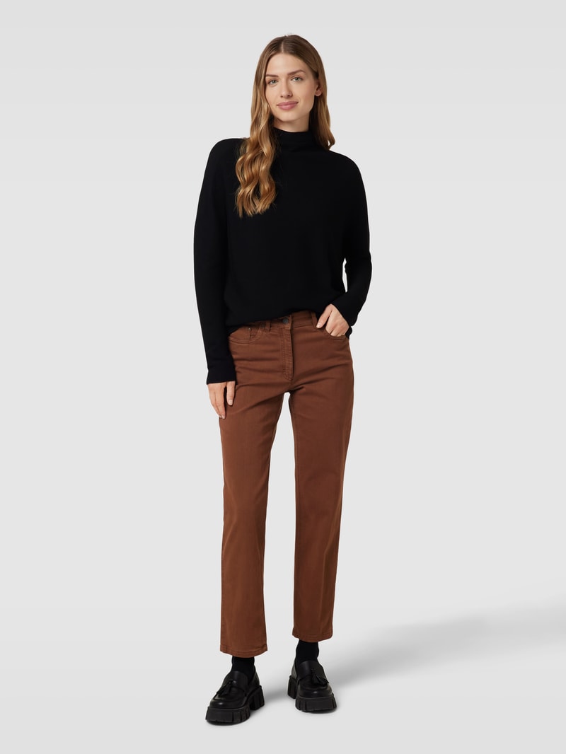 Straight Fit Jeans im 5-Pocket-Design Modell 'Greta' in cognac