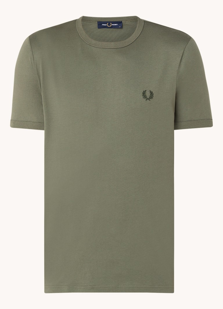 Fred Perry Ringer T-krekls ar viršu rakstu un izšuvumu no logotipa