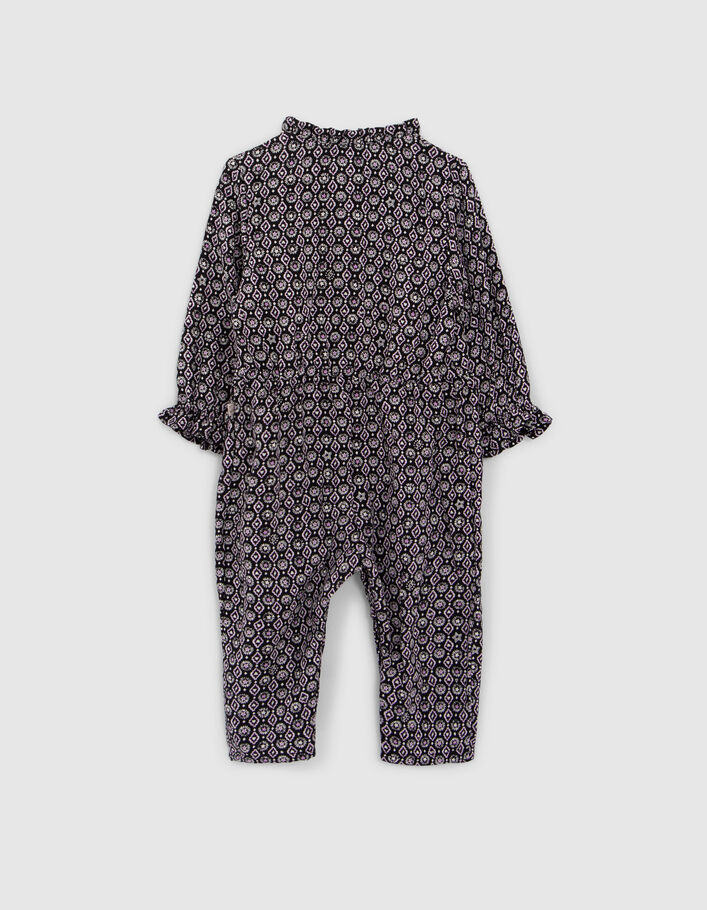 Combi longue noire imprimé rock Ecovero® bébé fille