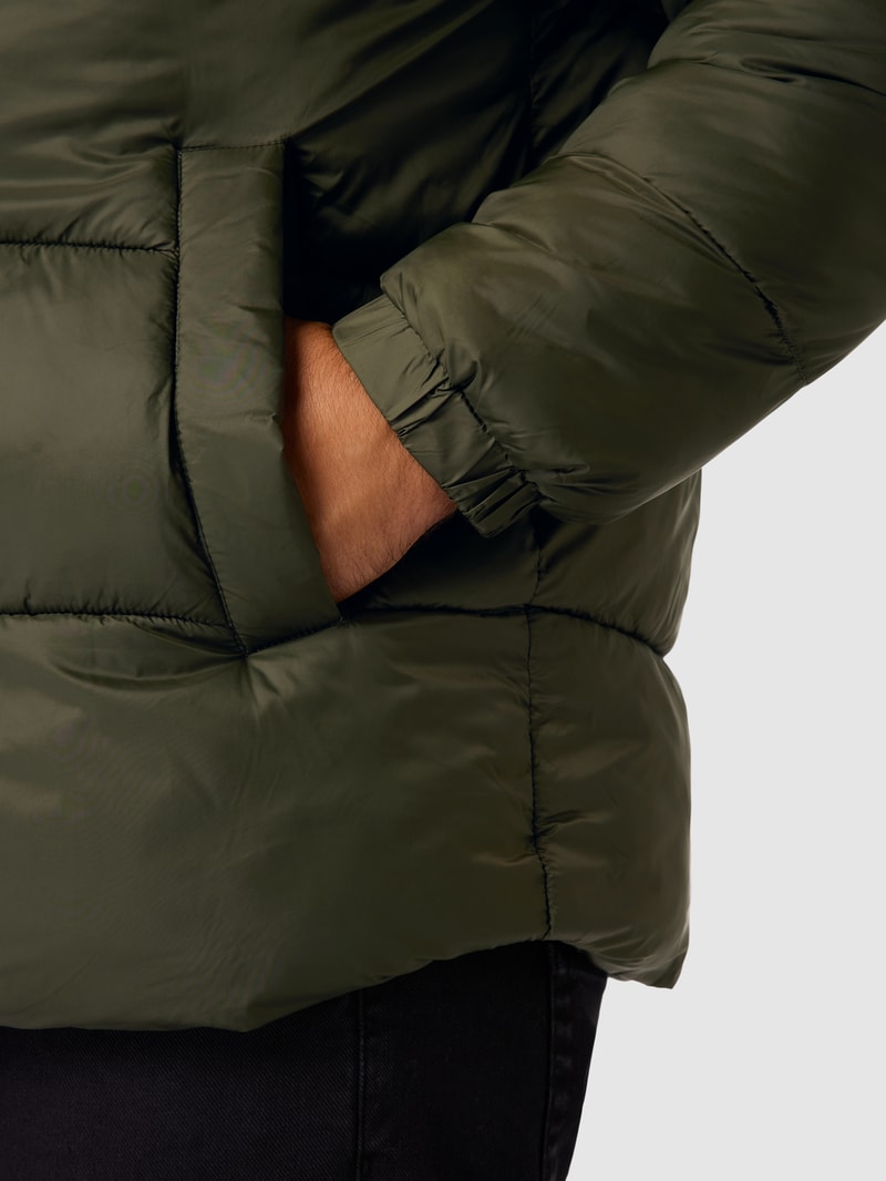PLUS SIZE Steppjacke im Two-Tone-Design Modell 'TOBY' in dunkelgrün