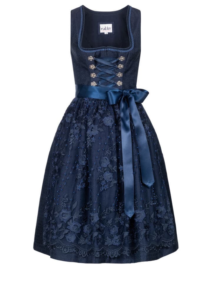 Nübler Dirndl midi Gloria in Blau günstig kaufen