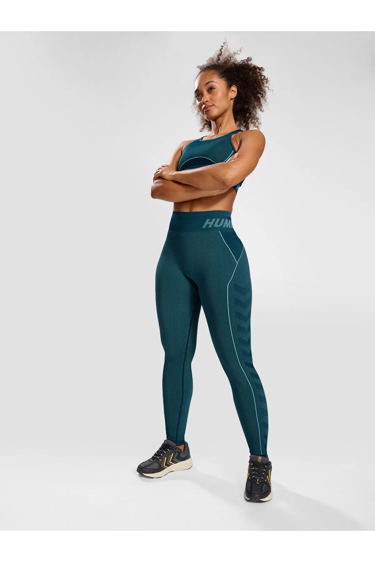 hummel  Sport-Leggings - Grün - Mittlerer Bund