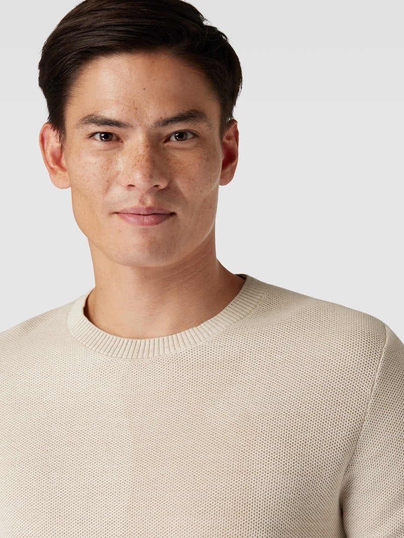 Strickpullover in melierter Optik in hellgrau meliert