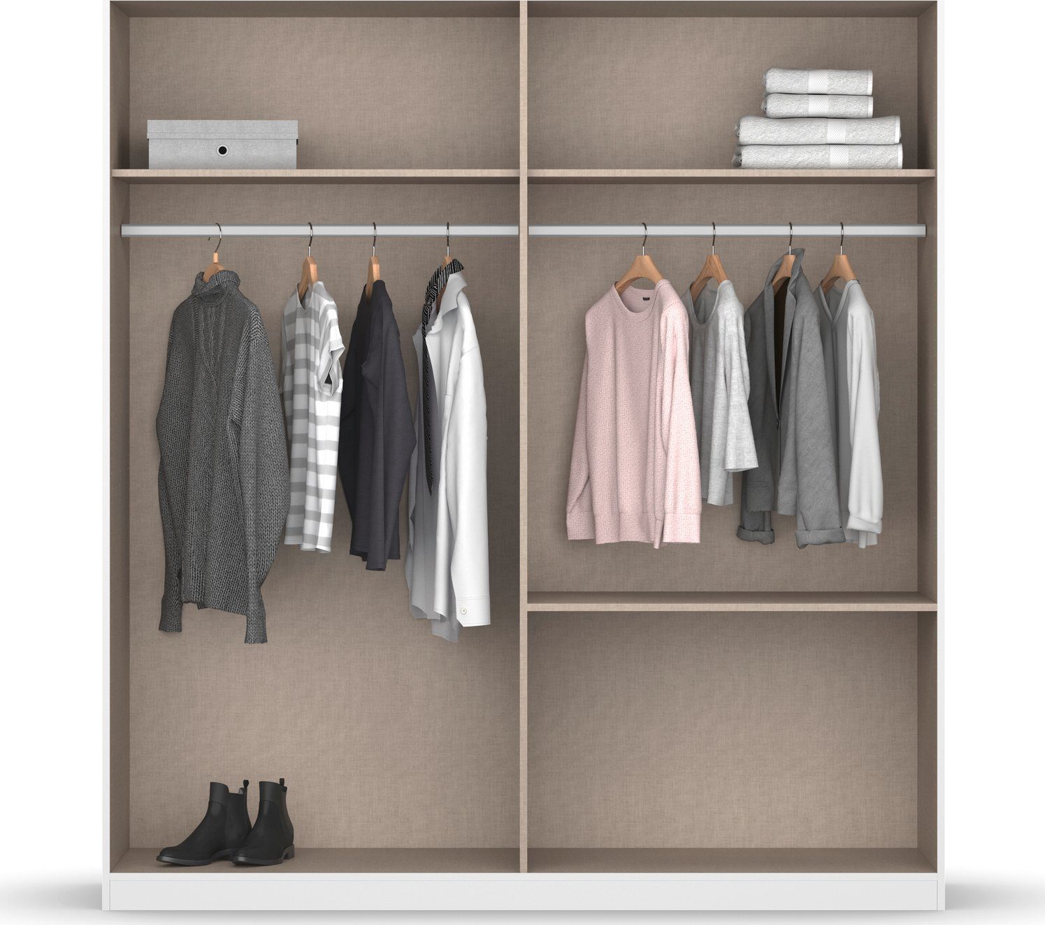 rauch Schlafzimmer-Set Challenger, Schrank in 2 Breiten, Bett in 3 Breiten und 2 Nachttische