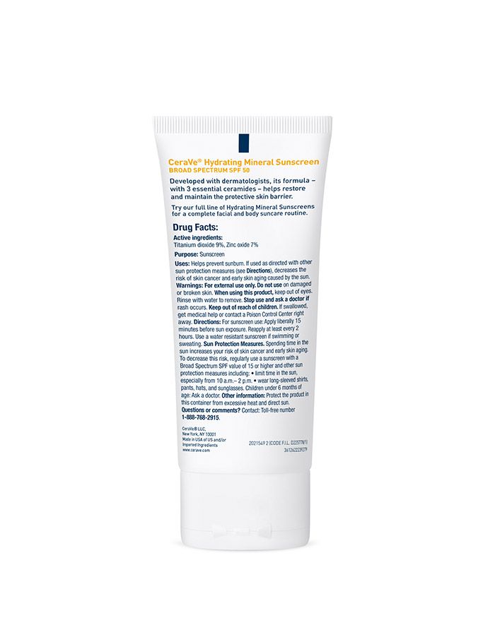 Lotion solaire minérale hydratante pour le visage SPF 50