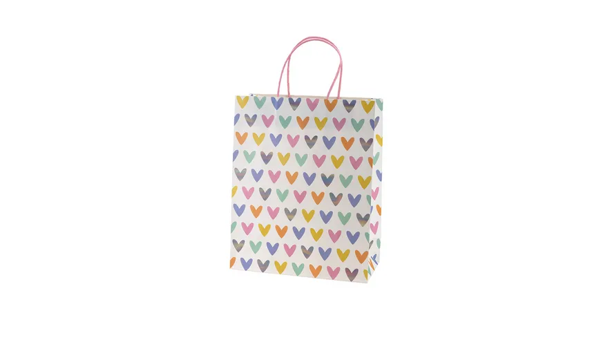 Rössler Geschenktasche Herzen auf Weiß klein