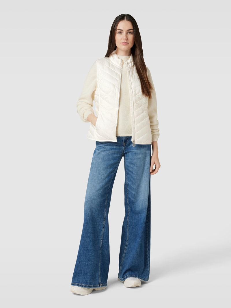 Steppweste mit Zweiwege-Reißverschluss in offwhite