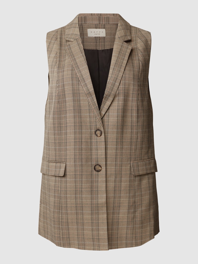 PLUS SIZE Weste mit Allover-Muster Modell 'Dana' in haselnuss braun
