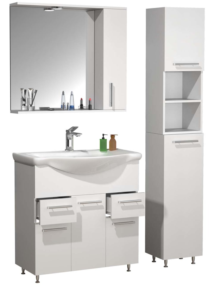 ebuy24 Badmöbelset LisaloXL Weiß 105 x 45 cm günstig kaufen onesize