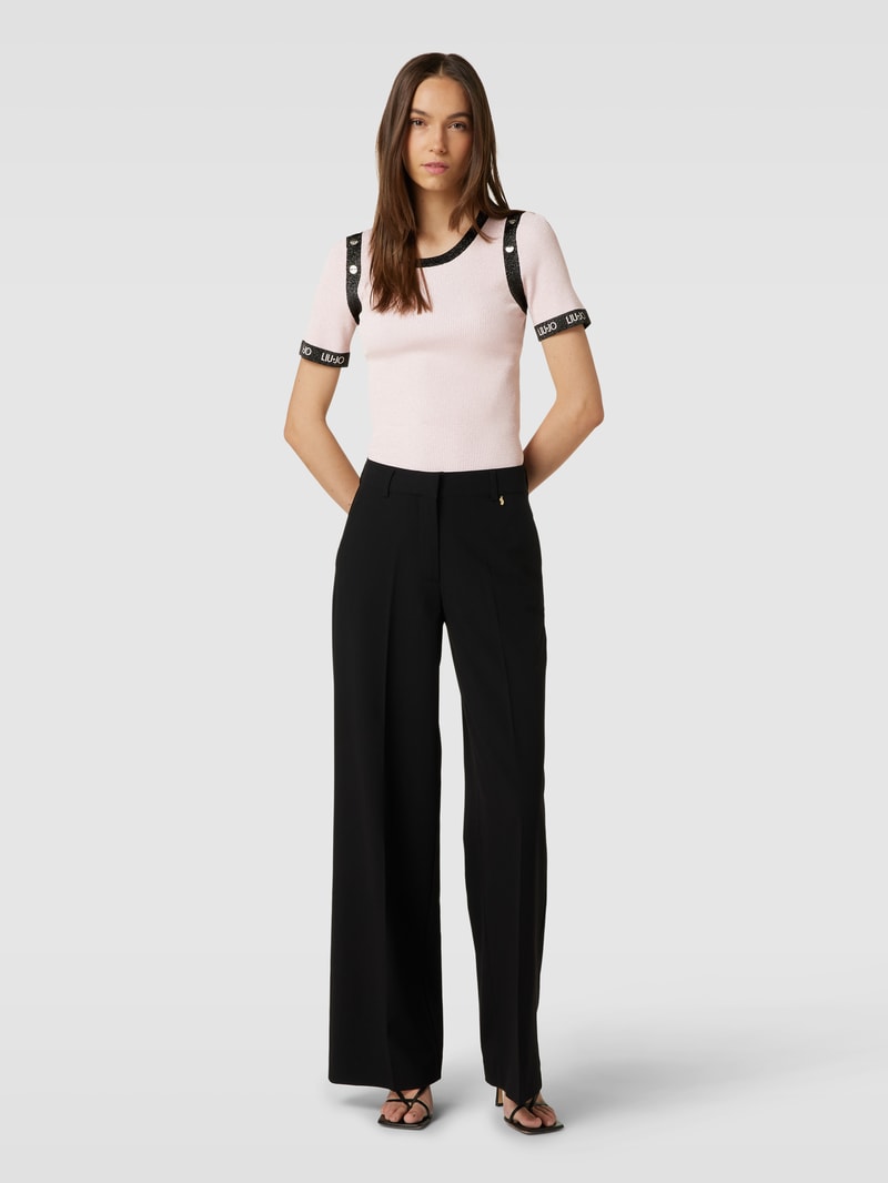Pullover mit 1/2-Arm aus Effektgarn in rosé