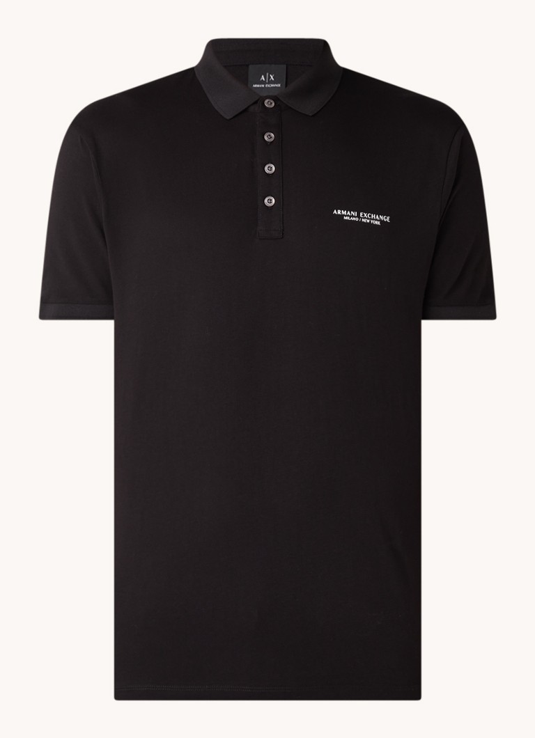 Tricou polo clasic cu logo Armani Exchange