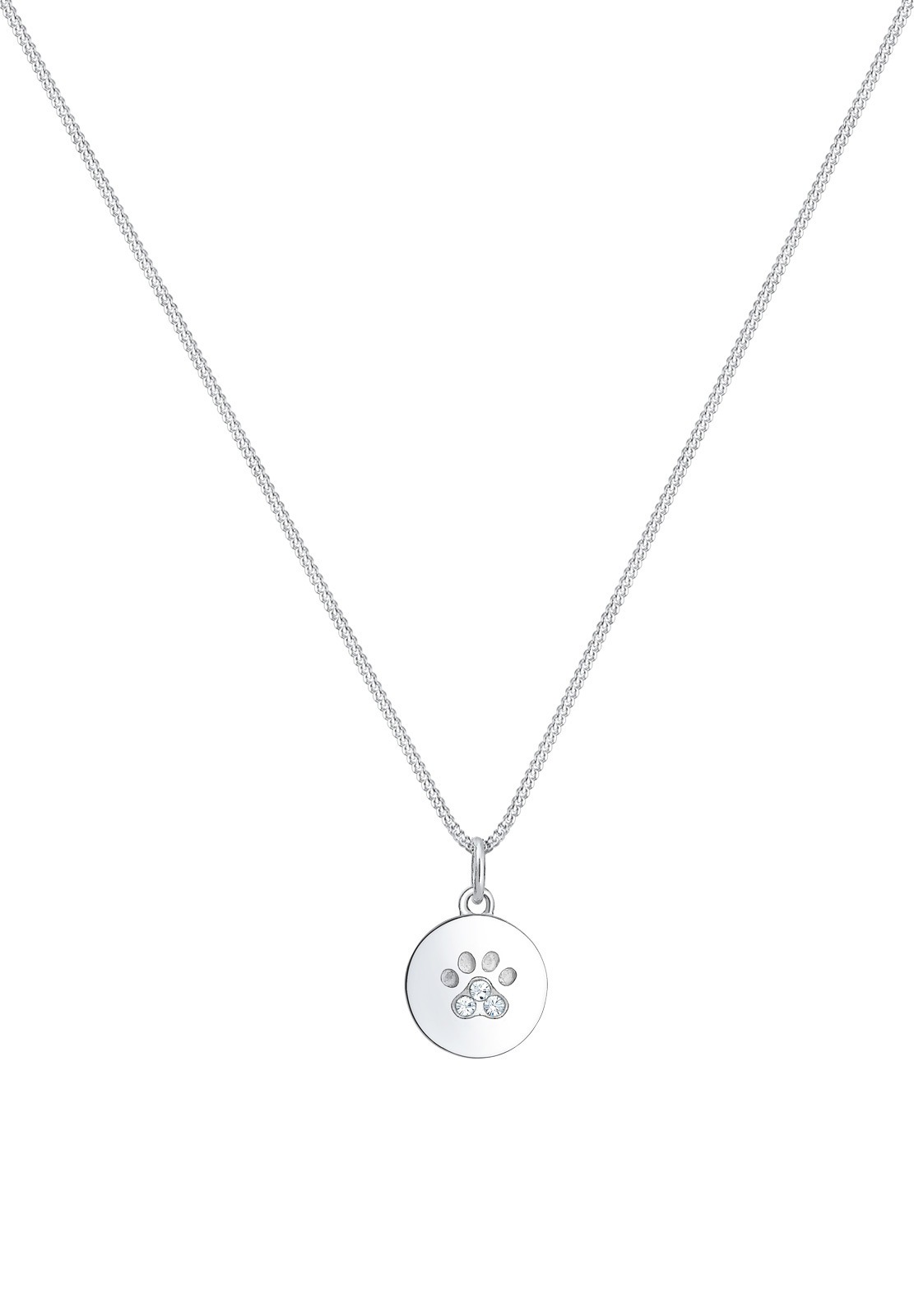 Targhetta da donna Elli a forma di zampa di cane/gatto con cristalli in argento sterling 925.