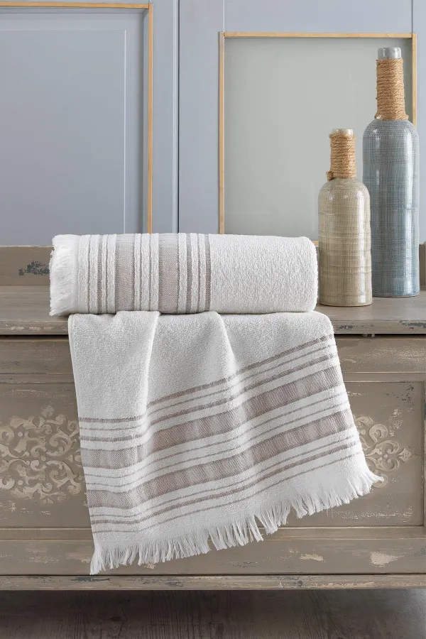 Zeynep Tekstil  Trendiges Badetuch-Set 70x140 & 50x90