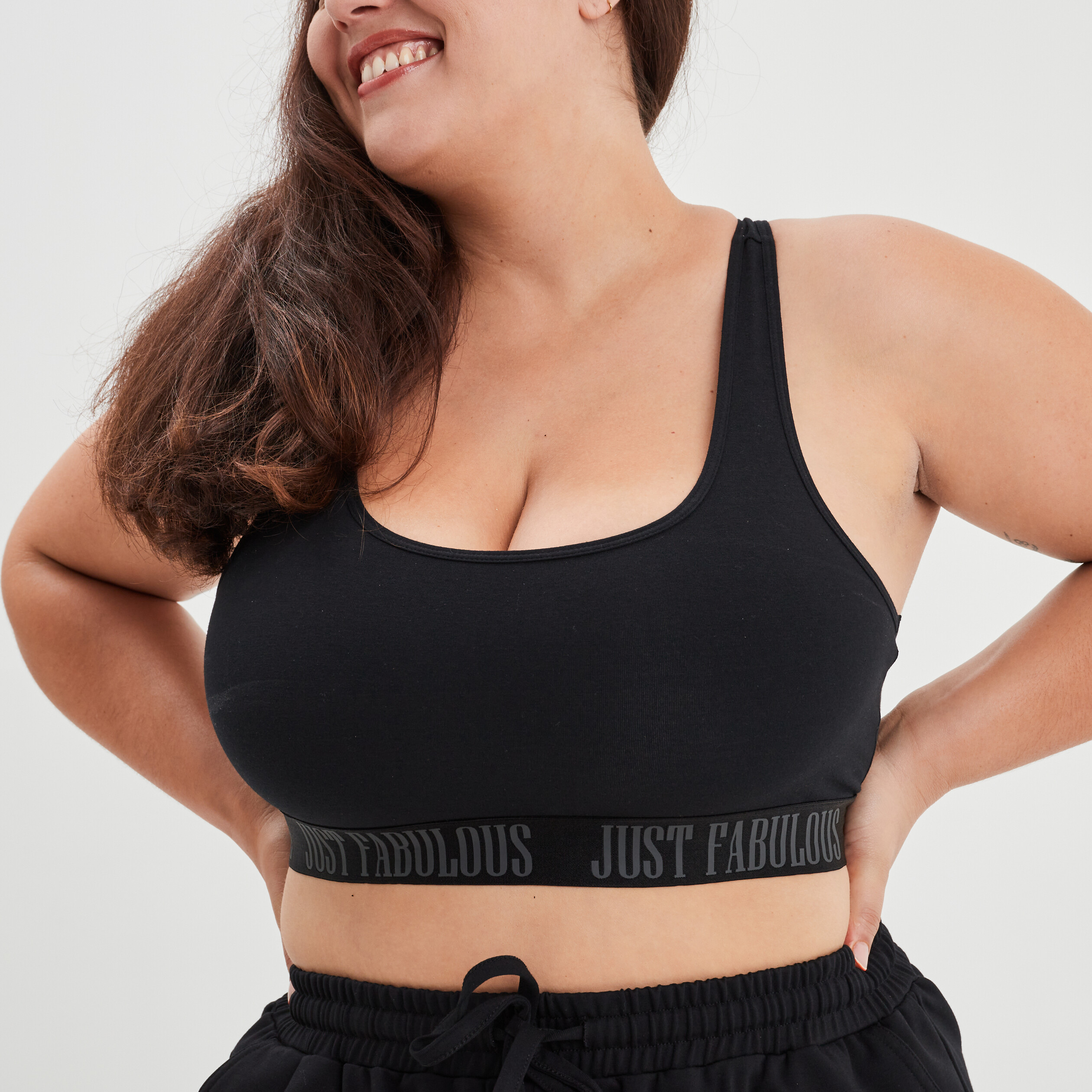 Soutien-gorge brassière dos nageur noir femme grande taille | La Halle