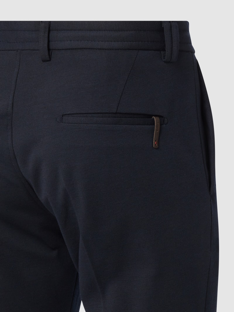 Stoffhose in gerader Passform mit Stretch-Anteil Modell 'Cijuno' in marineblau