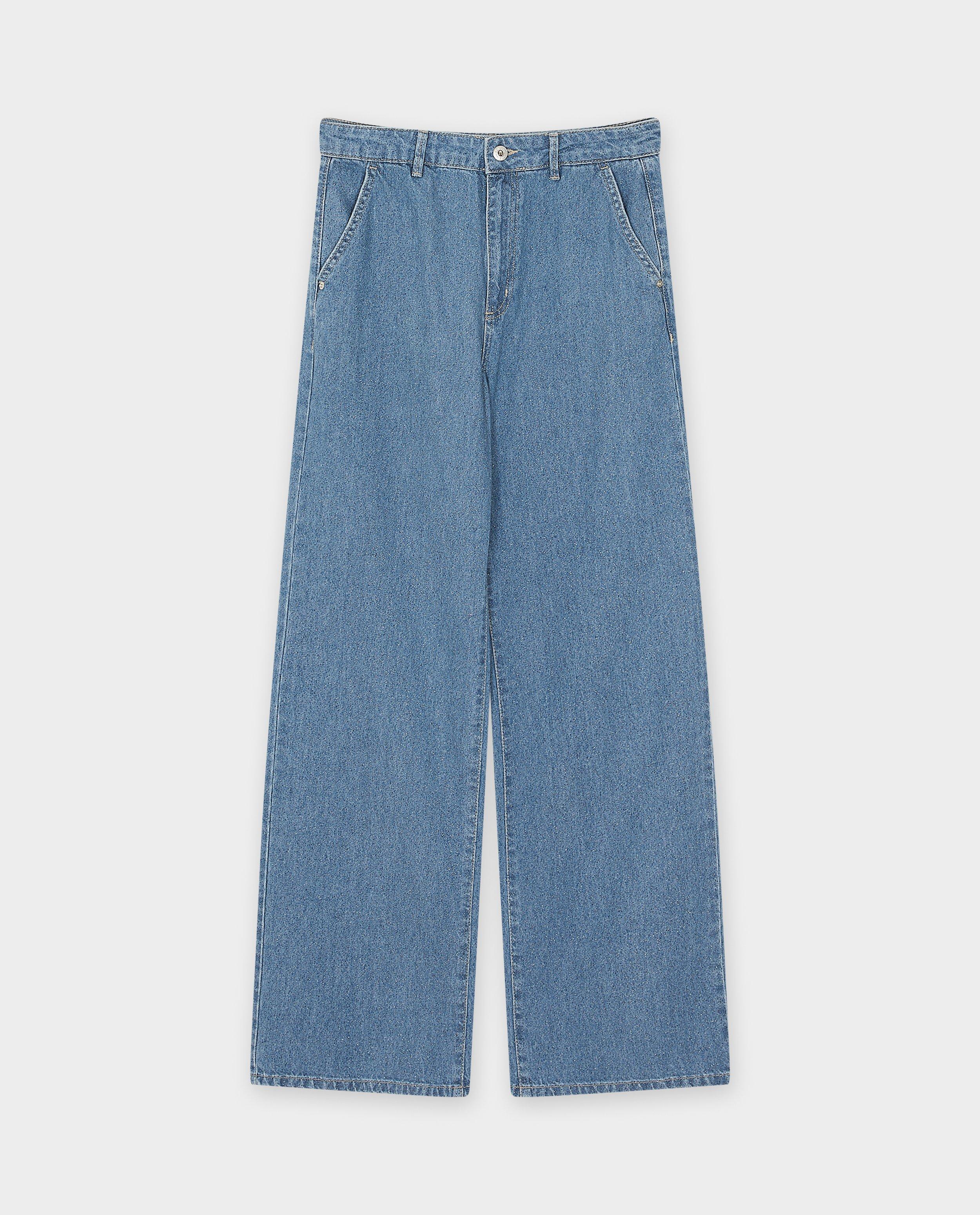 Sora Blue csillámos farmer, bootcut szabású, kék