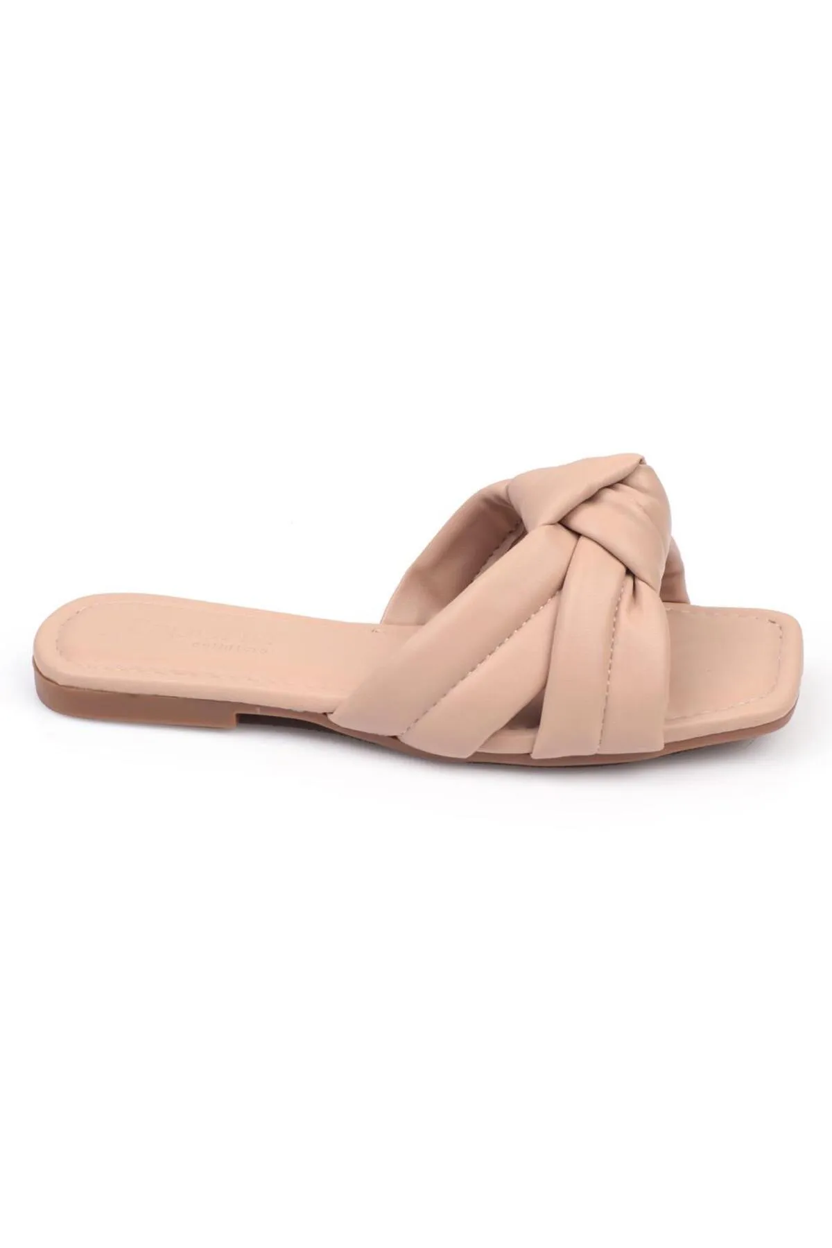 Capone Outfitters  Capone Damen-Hausschuhe mit flachem Absatz in Nude