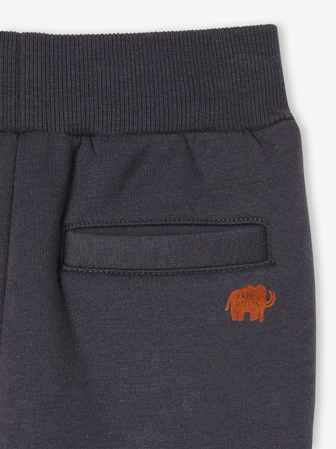 Pantalon jogging en molleton doublé sherpa garçon anthracite