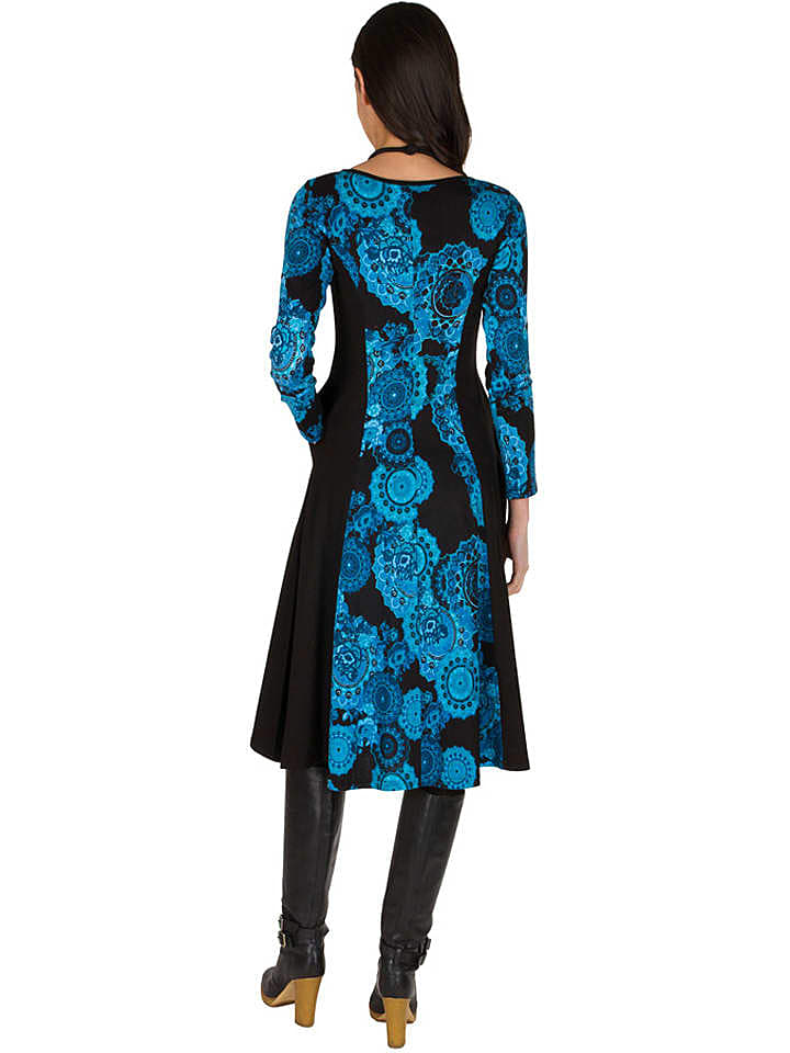Aller Simplement Kleid in Schwarz/ Türkis günstig kaufen 36/38