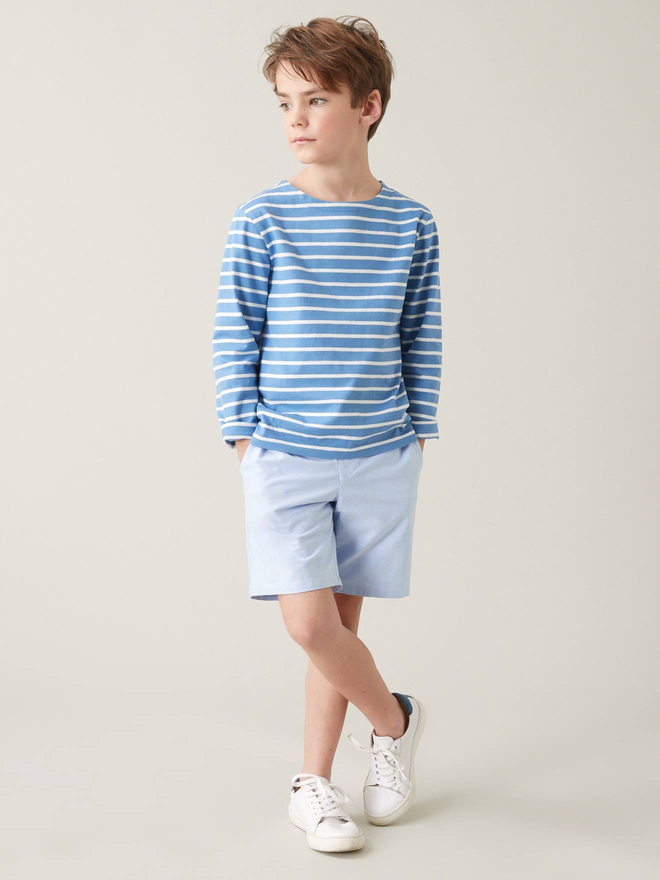 T-shirt marinière garçon Cyrillus en coton bio rayé bleu