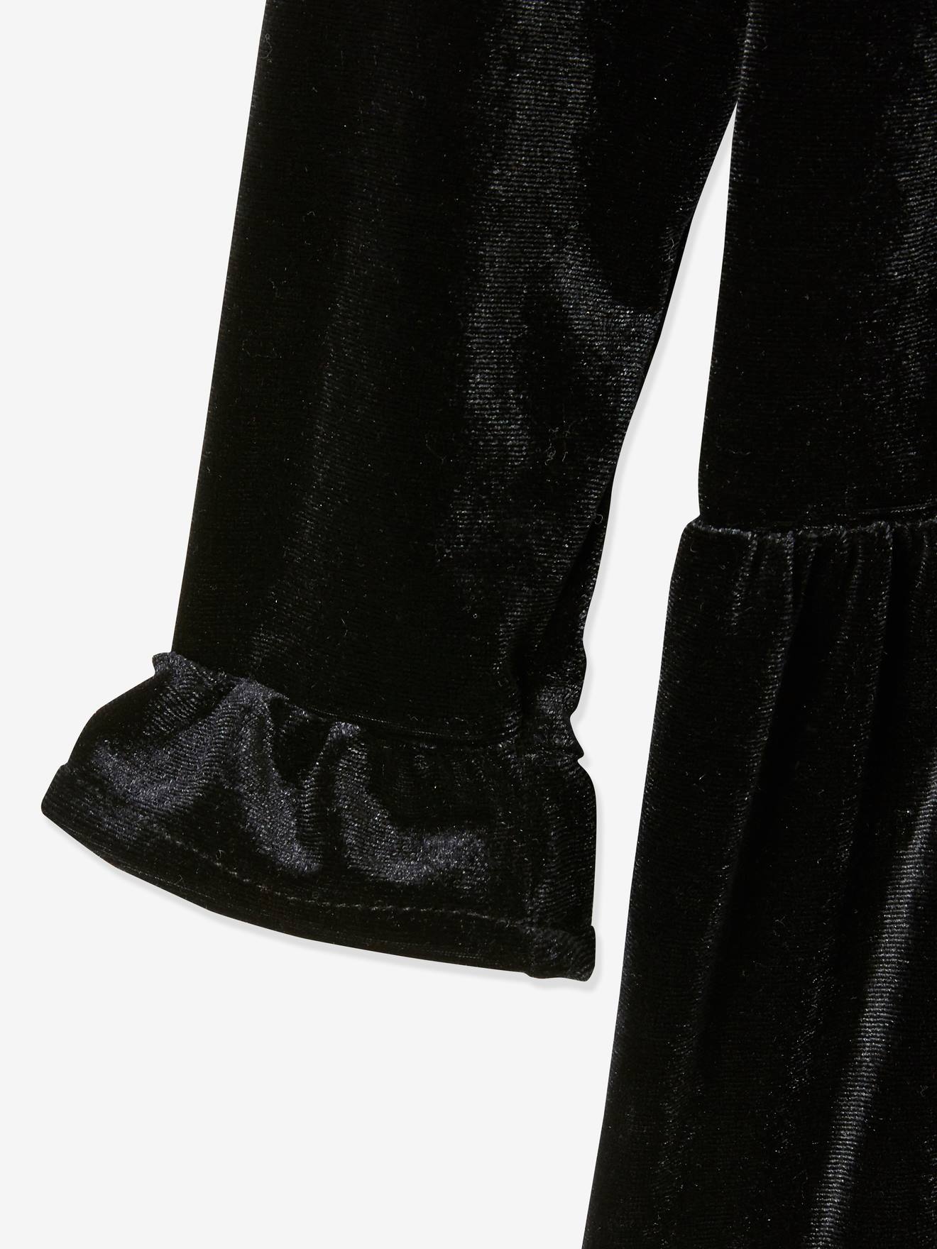 Vertbaudet Festliches Mädchen Samtkleid - schwarz