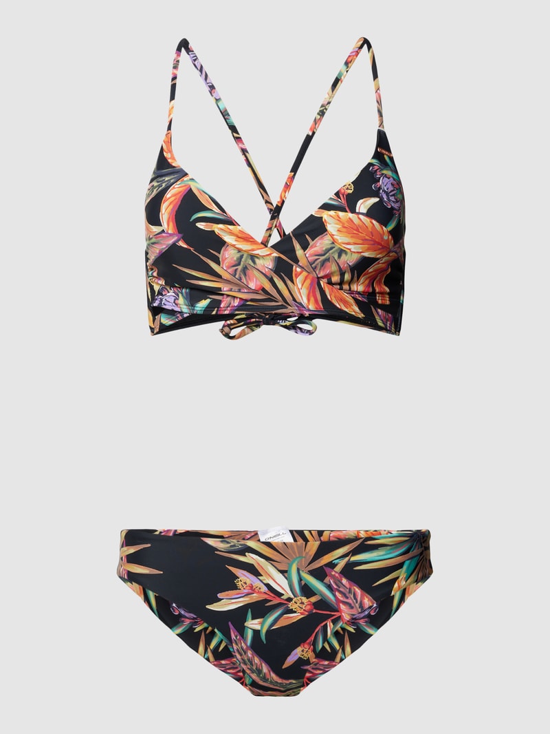 Bikini-Set mit Allover-Muster Modell 'MAOI' in schwarz