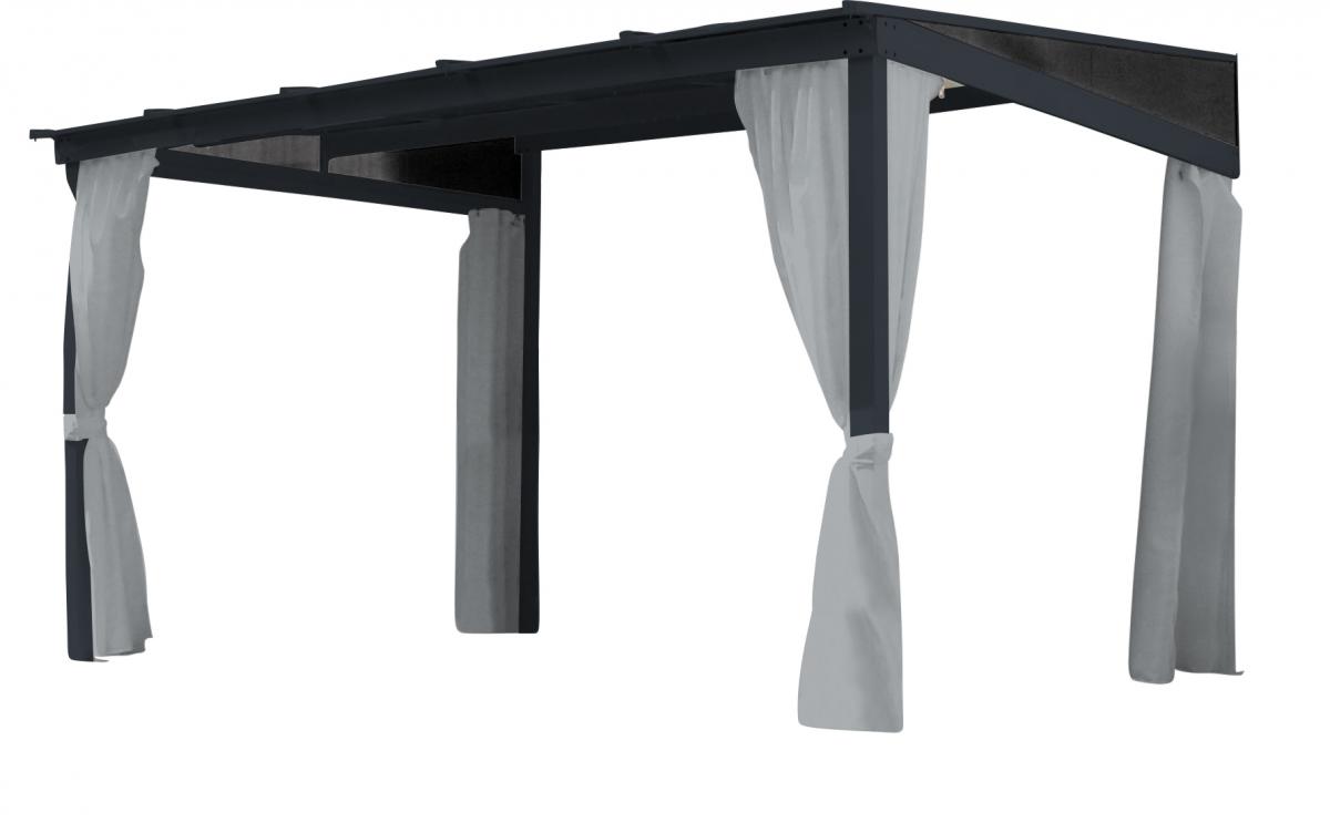 LECO Terrassenüberdachung Melanie mit Seitenteile - ca. 400 x 300 x 266 cm, Anthrazit