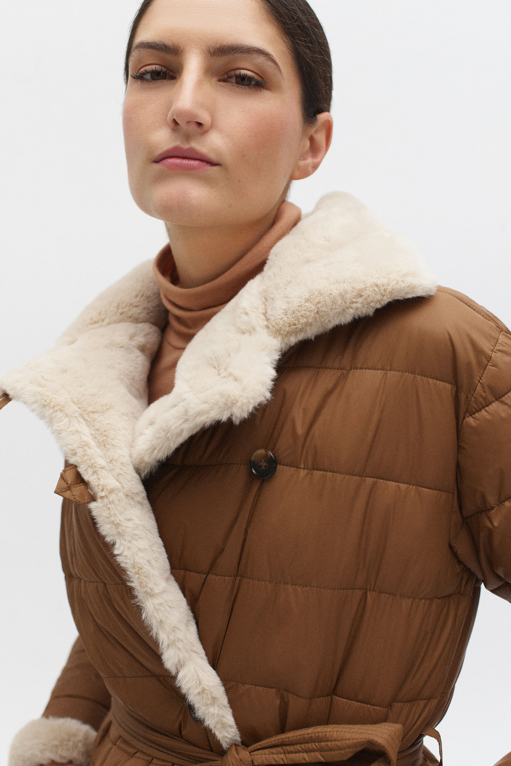 Doudoune rosalie taupe femme