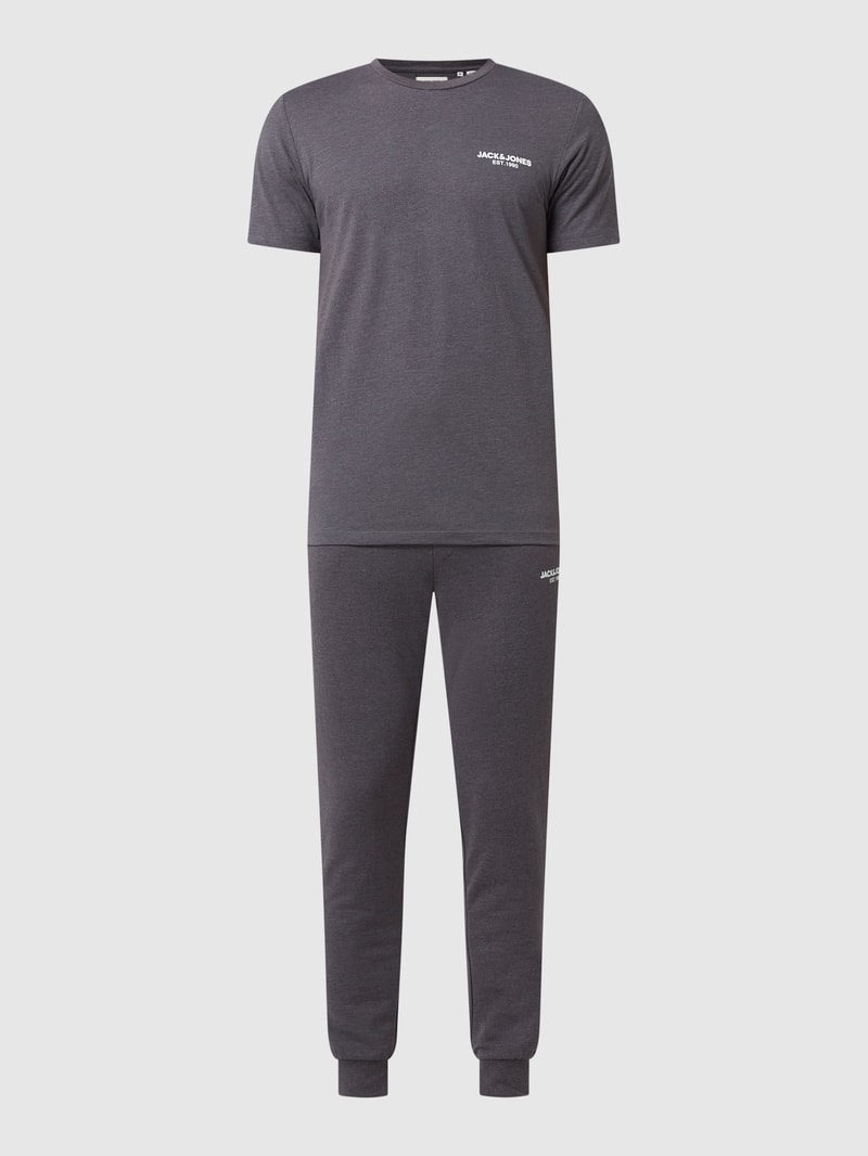 Loungewear im Set Modell 'Hexa' in dunkelgrau