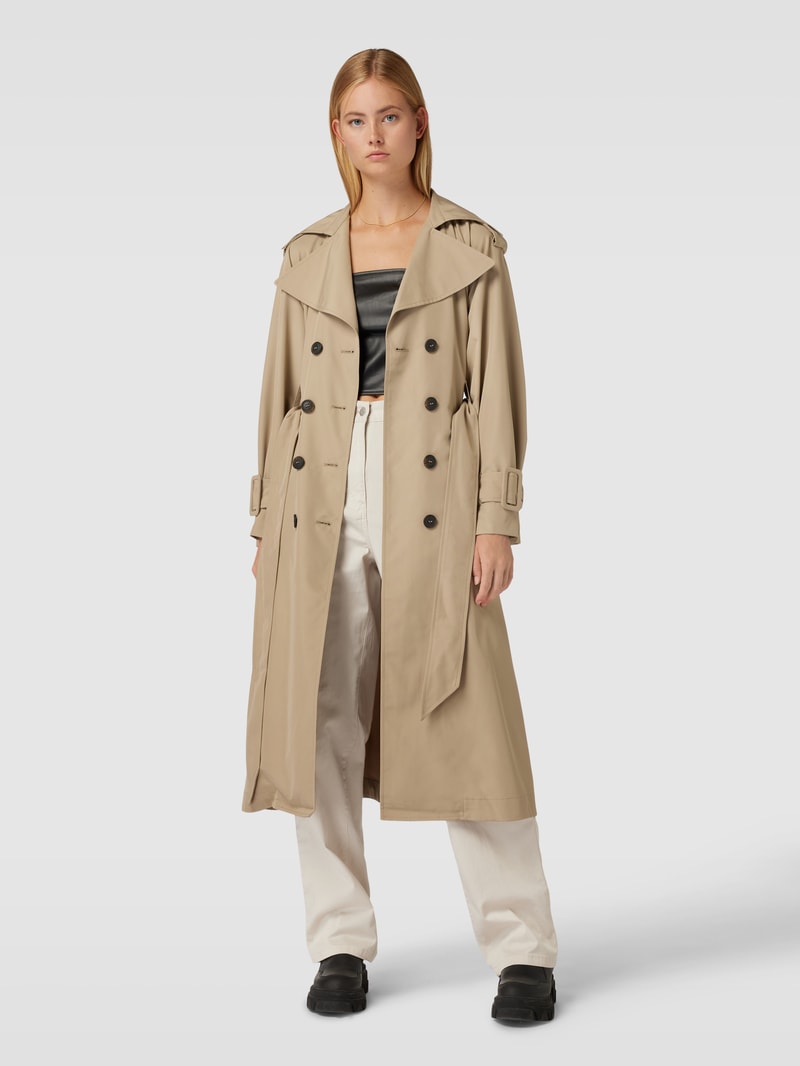 Trenchcoat mit Ärmelriegeln in beige