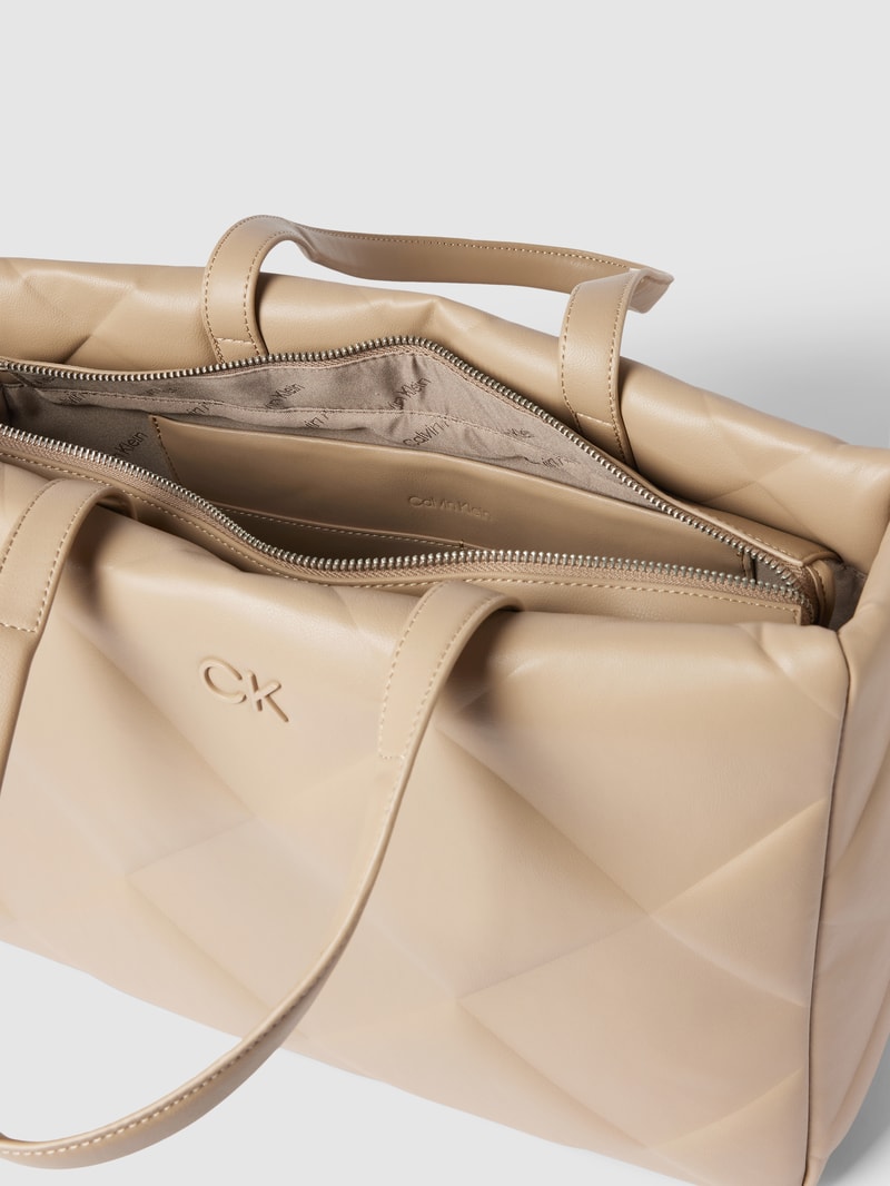 Tote Bag mit Strukturmuster Modell 'QUILT' in beige