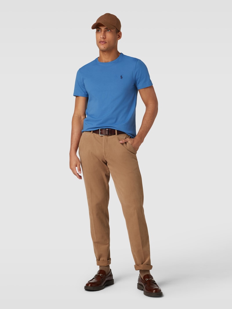 T-Shirt in Melange-Optik in rauchblau