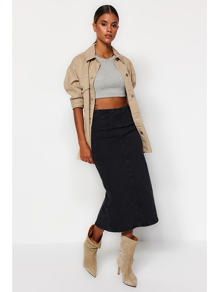 trendyol Jeansrock in Schwarz günstig kaufen