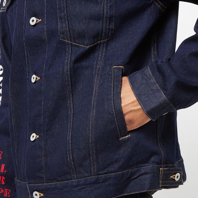 A Bathing Ape Multi Motif Loose Fit Denim Jacket indigo