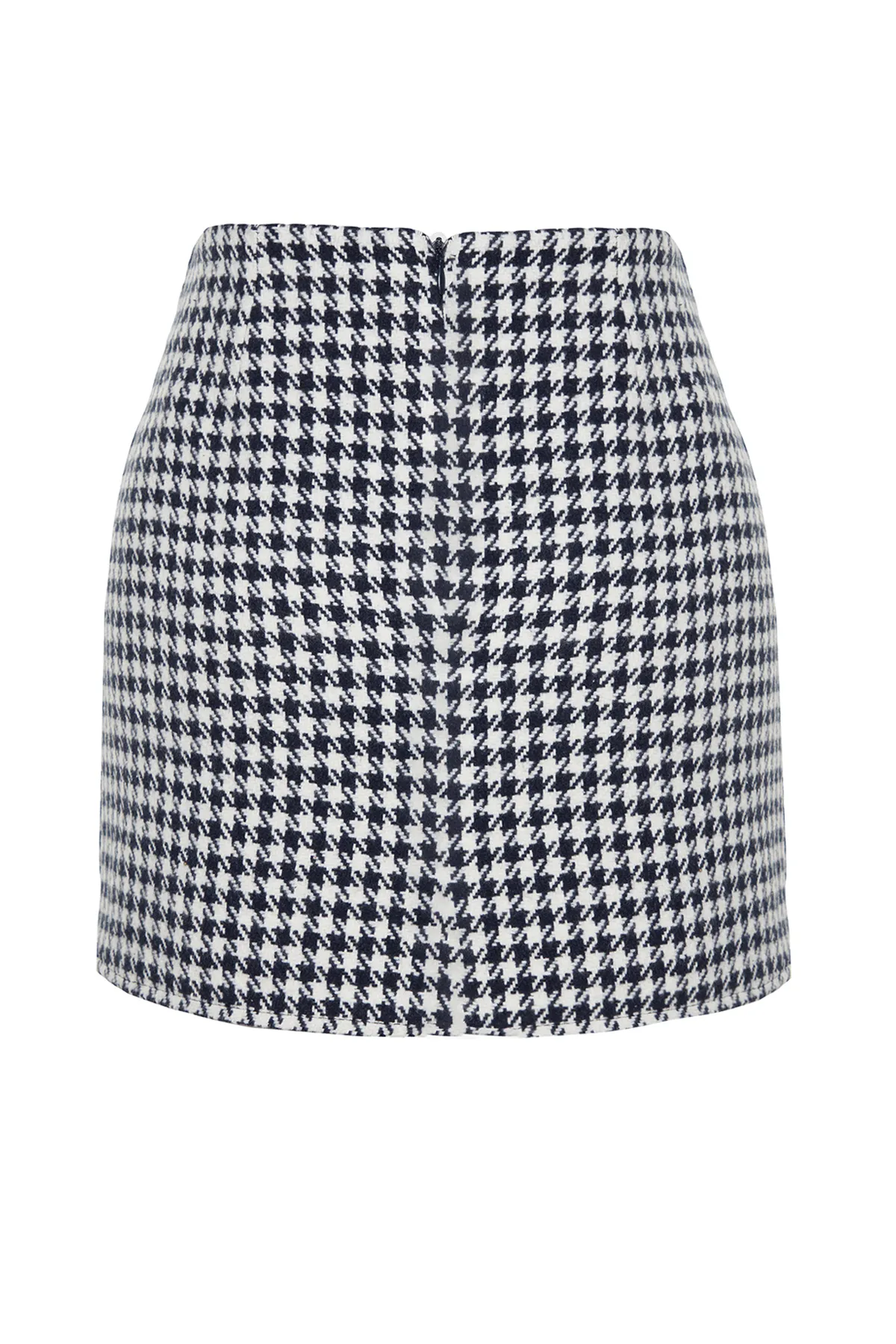 Trendyol Collection  Marineblauer Mini-Webrock aus Tweedstoff mit Taschendetail TWOAW23ET00227