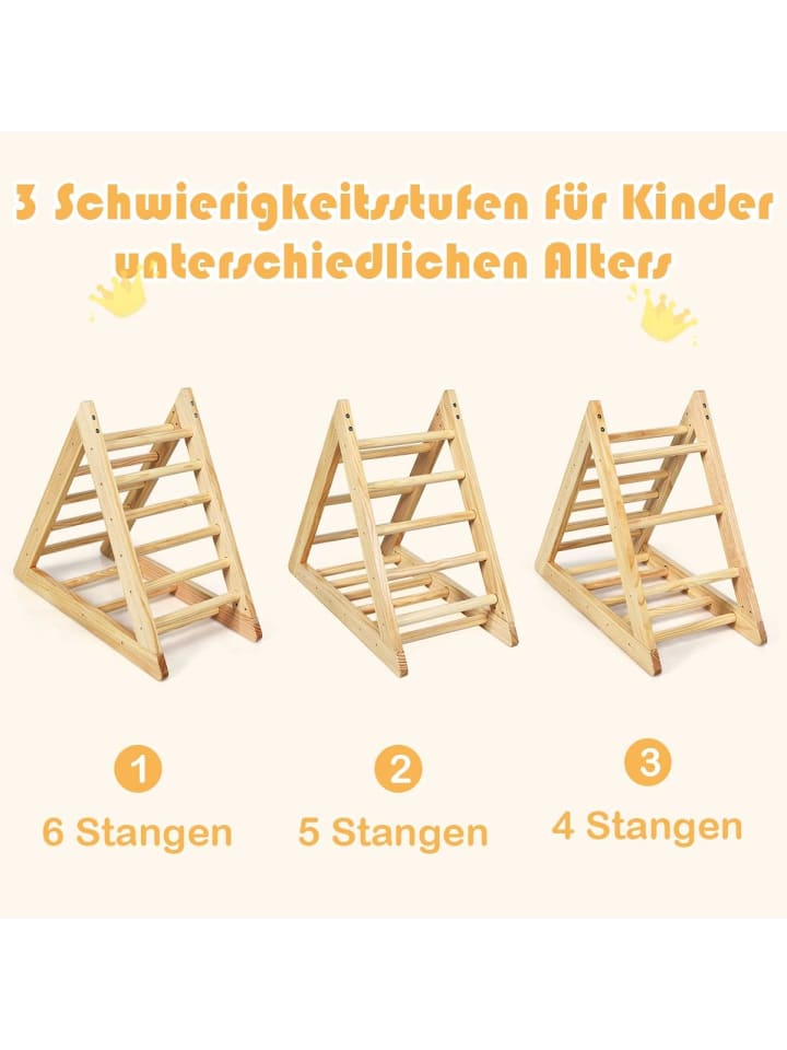 COSTWAY Kletterdreieck ab 3 Jahren in Braun günstig kaufen 94 cm