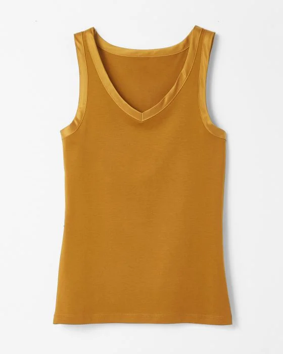 Débardeur biais satin en coton pima