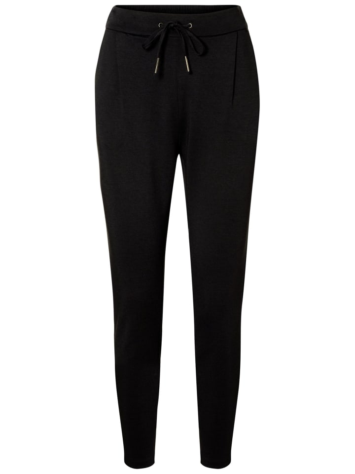 Vero Moda Lockere Stoffhose Stretch Pants mit Kordelzug VMEVA in Schwarz günstig kaufen