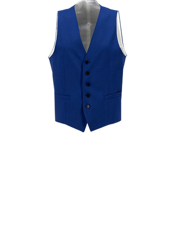 BALDESSARINI, Anzug mit Weste, Slim Fit, Schurwolle, indigo