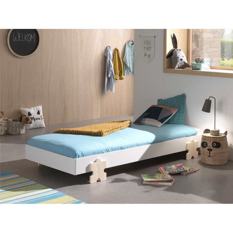 Lit empilable 90x200cm Modulo puzzle blanc