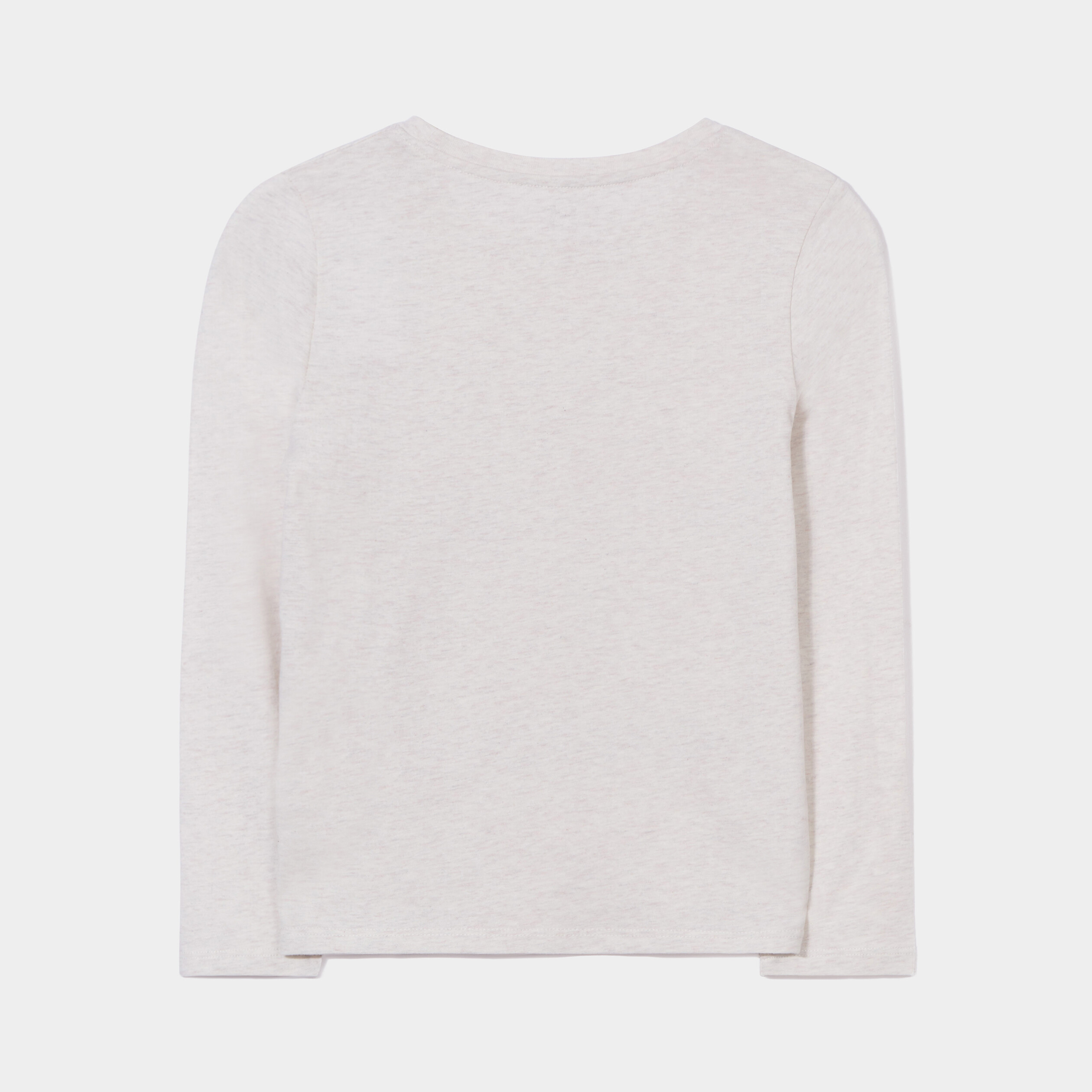T-shirt col rond manches longues coton ivoire garçon | La Halle