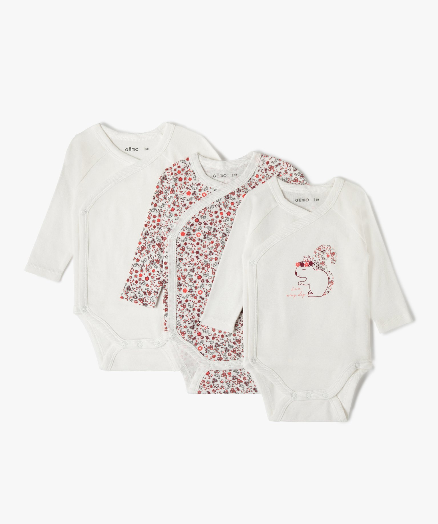 Bodies bébé fille à manches longues fermeture croisée (l... ecru | GEMO