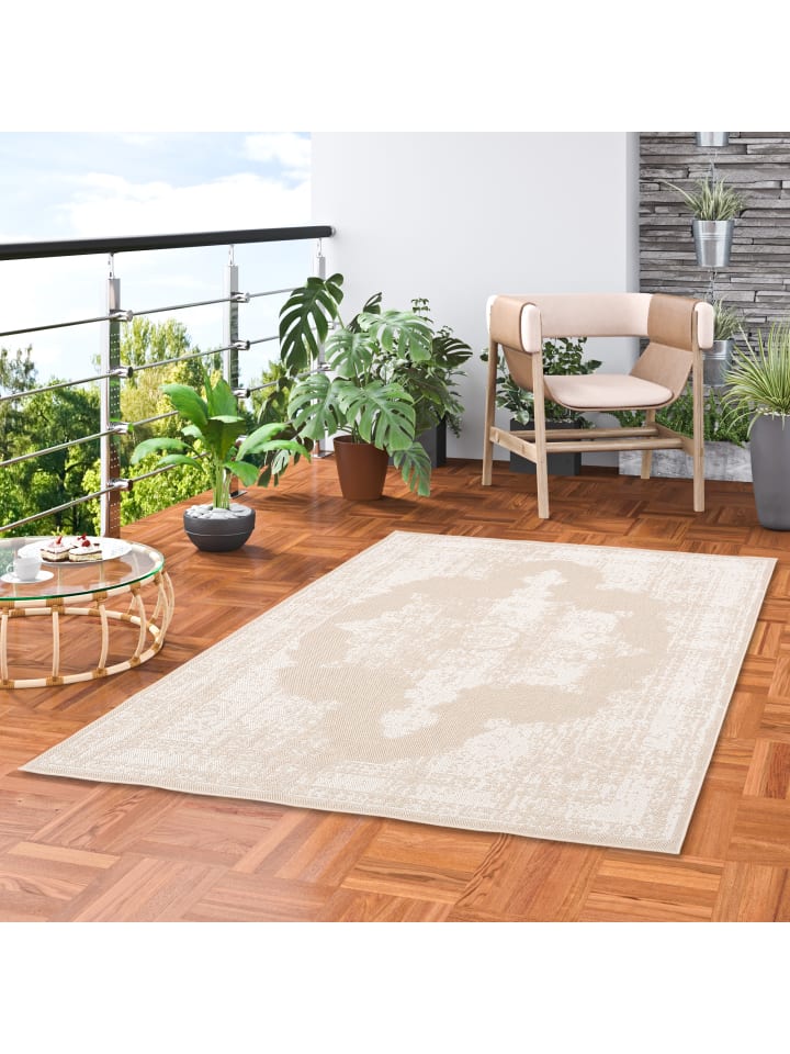 Pergamon In & Outdoor Teppich Marbella Orient Vintage in Beige günstig kaufen