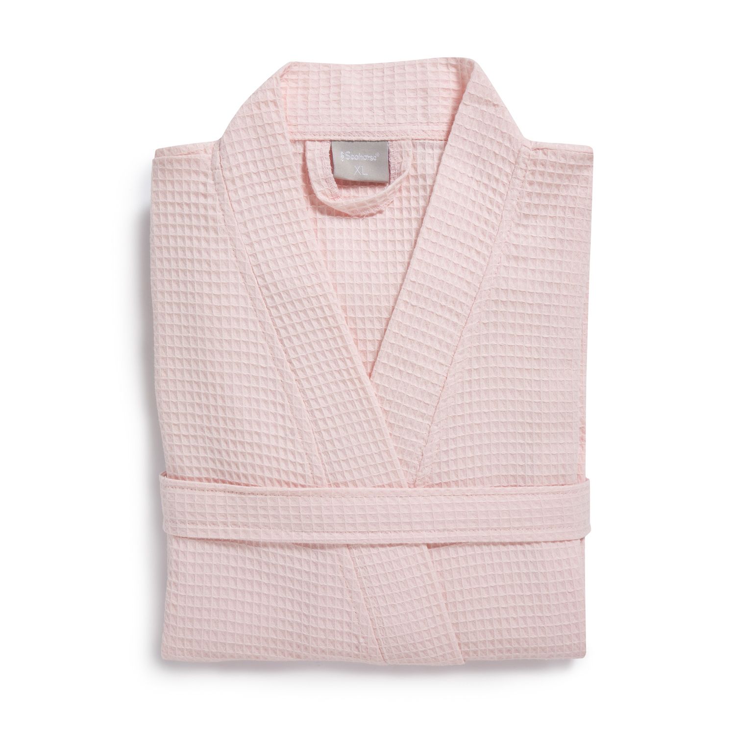 Seahorse Waffle rosa Kimono Bademantel