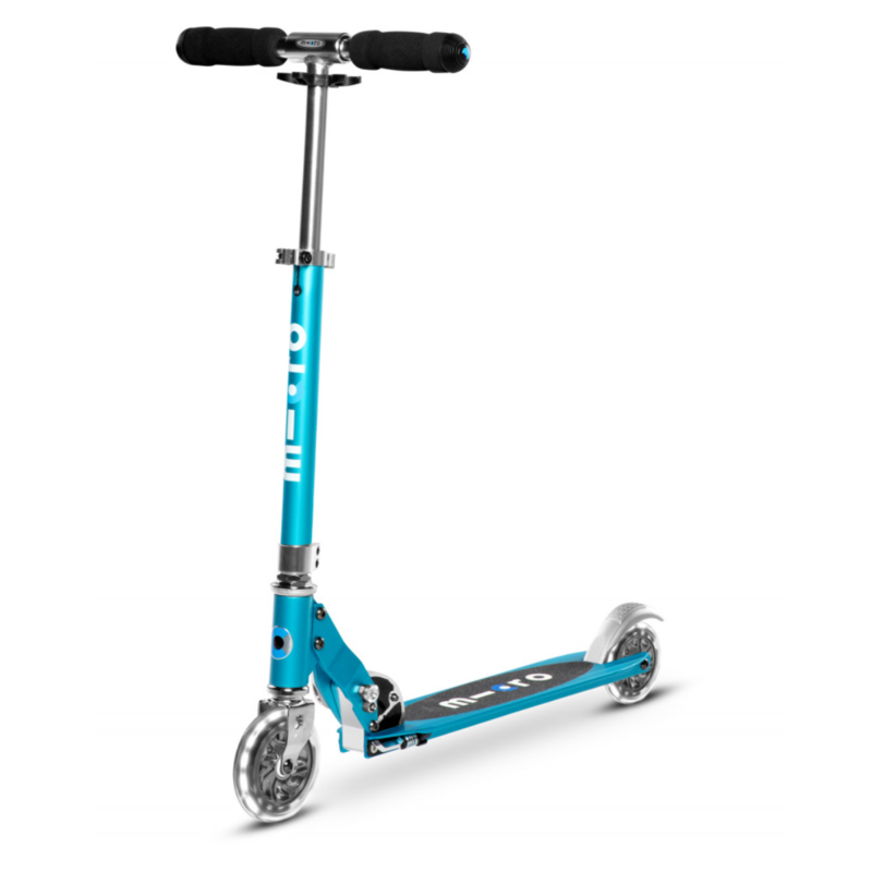 Trottinette 2 roues lumineuses pliable – Micro Sprite LED Bleu Océan