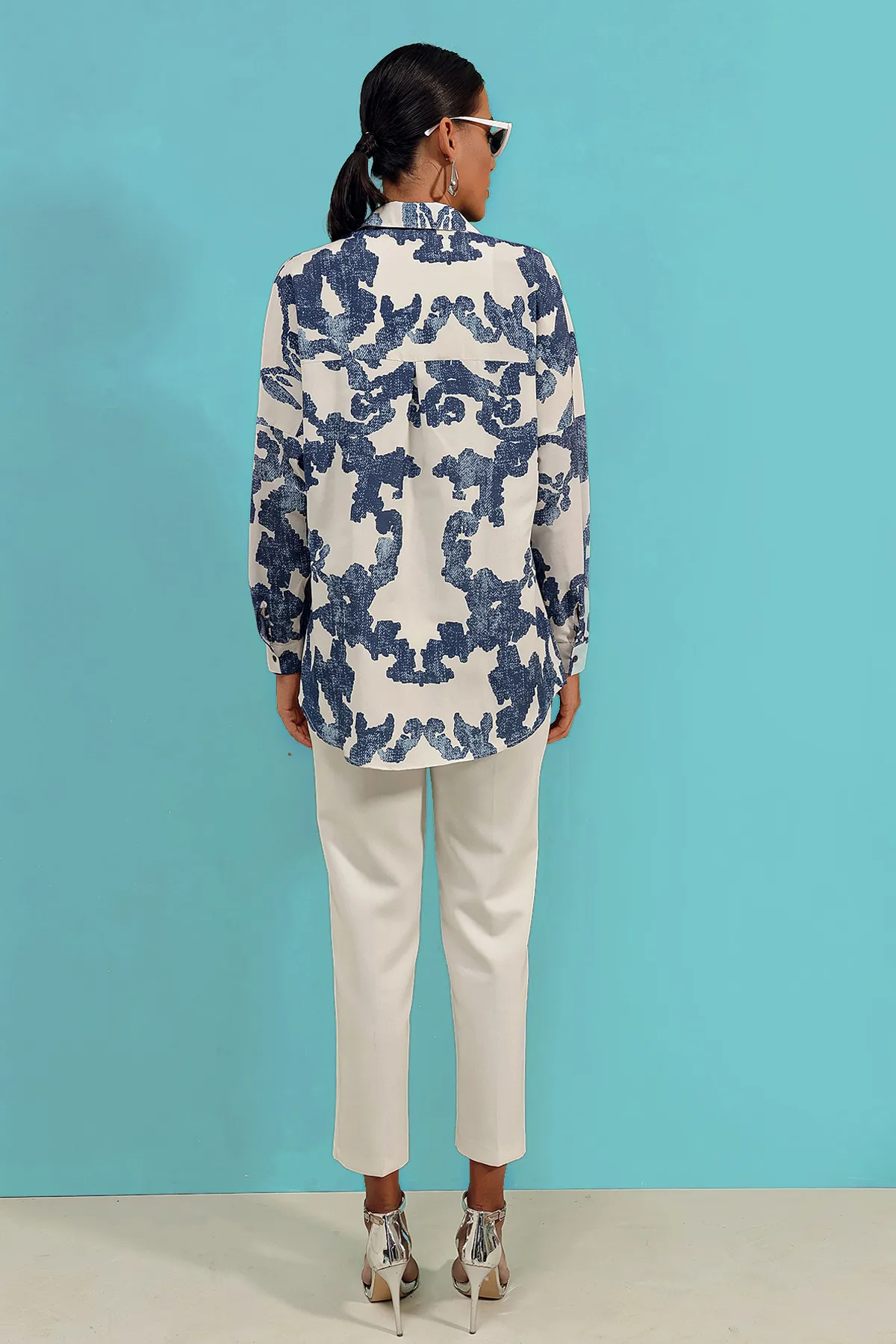Bigdart  3900 Oversize Long Basic Shirt – D.dunkelblau